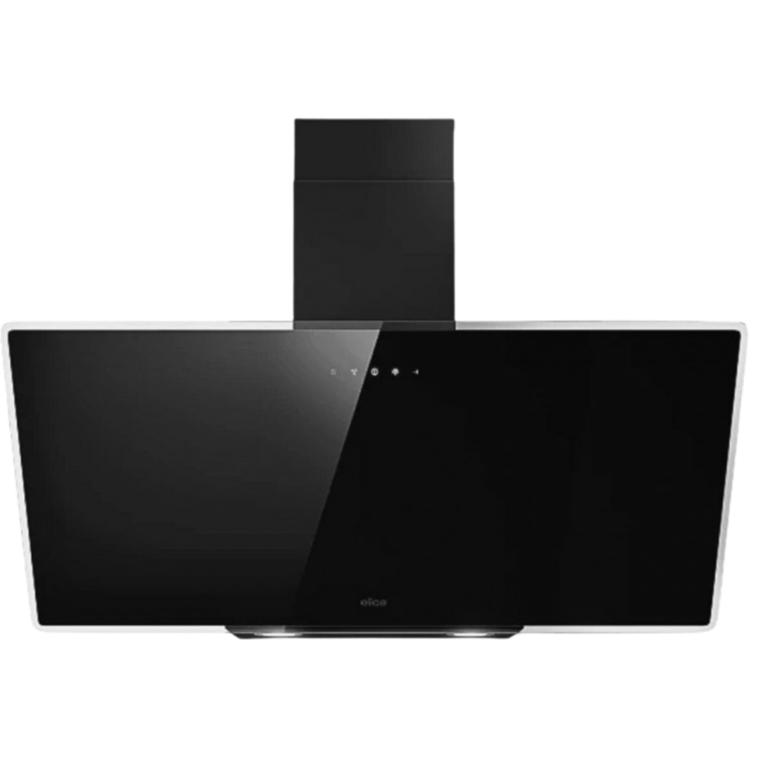 ELICA SHIRE BL/A/90 COOKER HOOD 90CM CHIMNEY BLACK GLASS